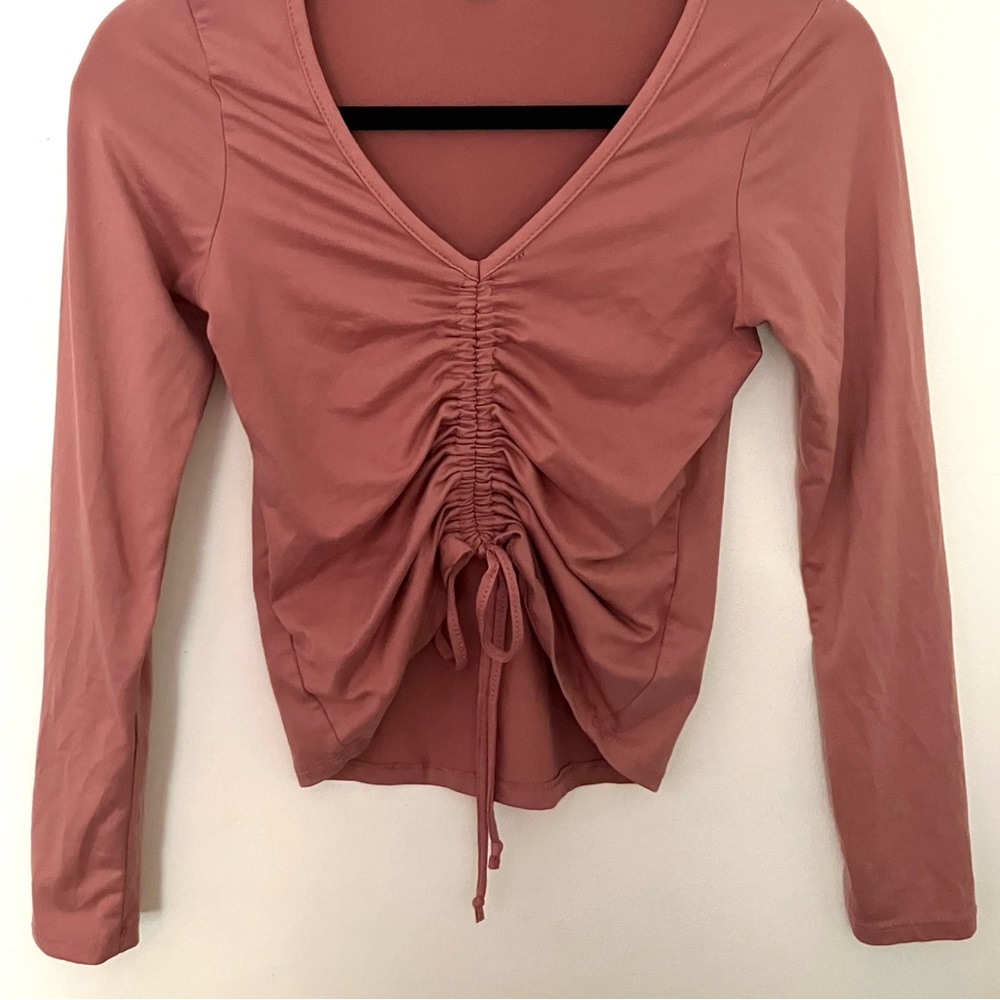 Forever 21 Women’s Drawstring Ruched Front Long Sleeve